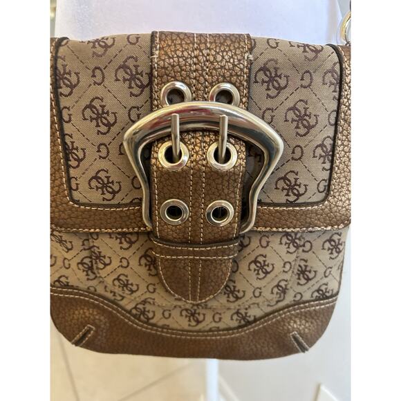 Vintage Guess Y2K 90s 2000s Studded Hand Shoulder Bag Purse Monogram Crossbody - Picture 1 of 14